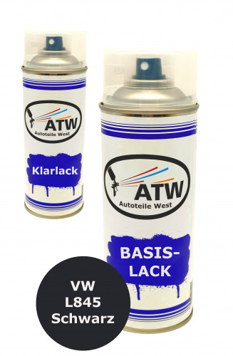 Autolack für VW L845 Schwarz+400ml Klarlack Set